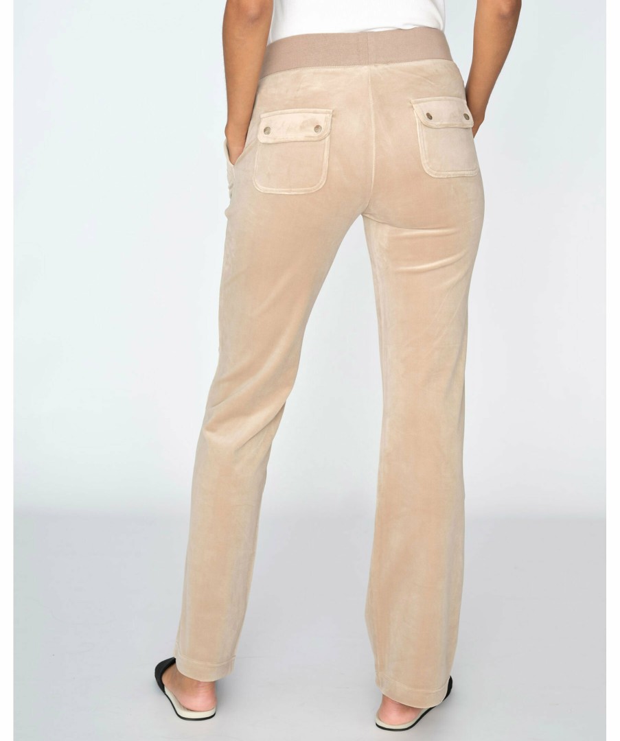 Kvinna Juicy Couture Byxor | Del Ray Gold Pocket Pant