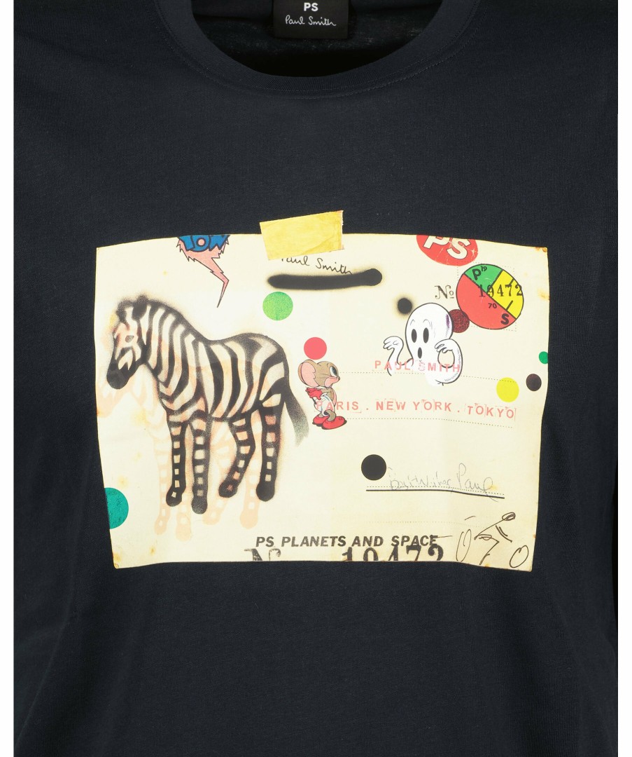 Man PS Paul Smith T-Shirts | Reg Fit Tshirt Zebra Card