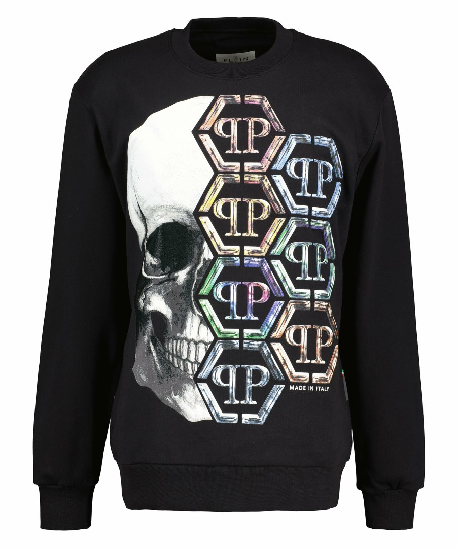 Man Philipp Plein Trojor & Hoodies | Pull Print Sweatshirt