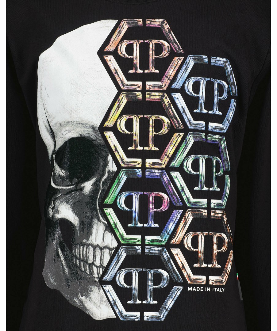 Man Philipp Plein Trojor & Hoodies | Pull Print Sweatshirt