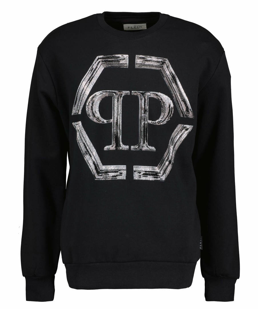 Man Philipp Plein Trojor & Hoodies | Crystal Pull Sweatshirt