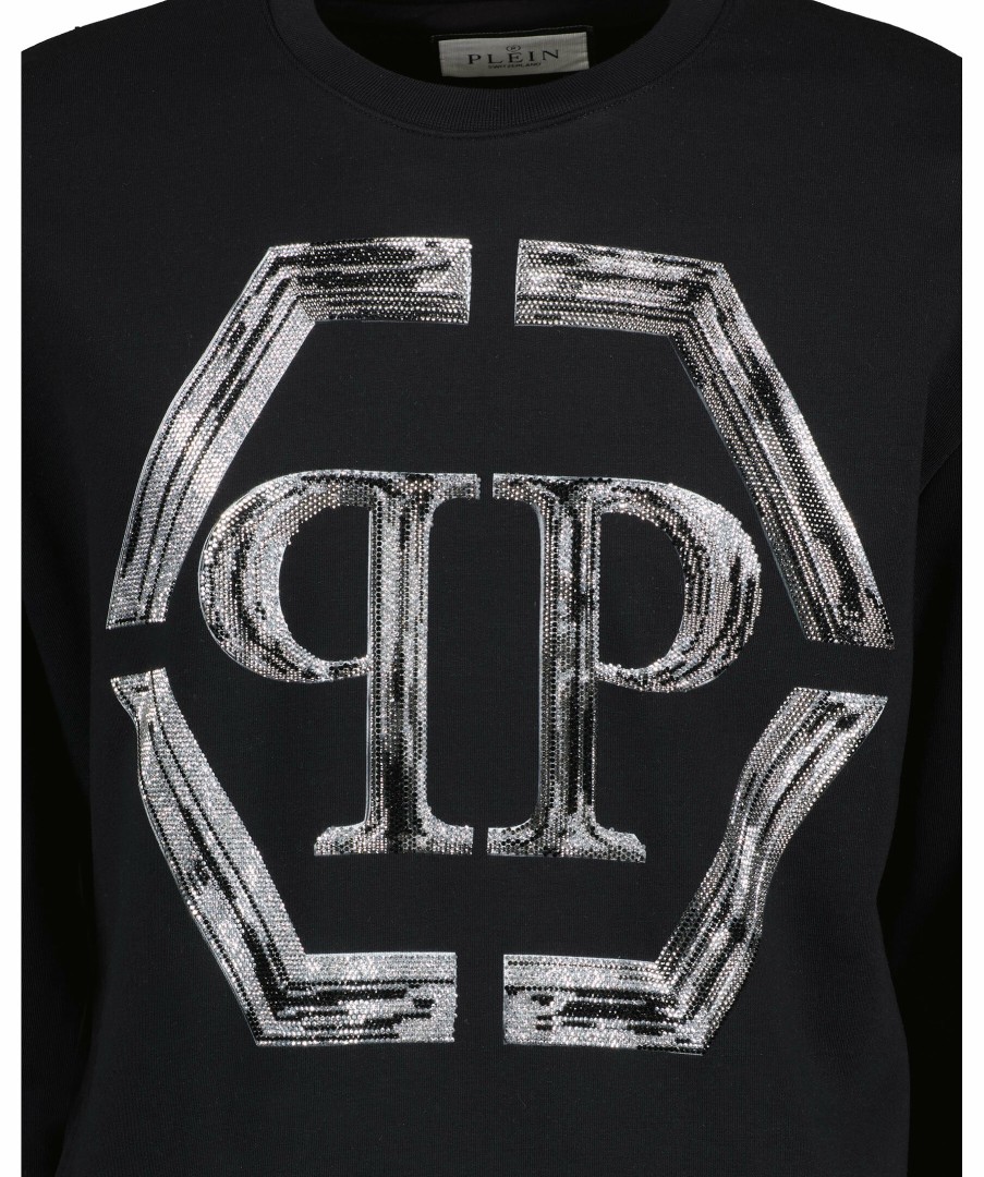 Man Philipp Plein Trojor & Hoodies | Crystal Pull Sweatshirt