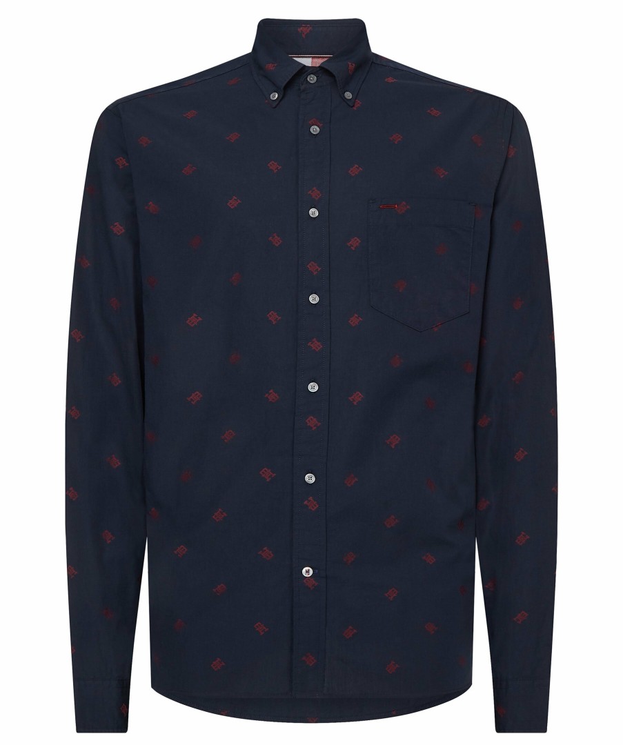 Man Tommy Hilfiger Skjortor | Monogram Fil Coupe Shirt