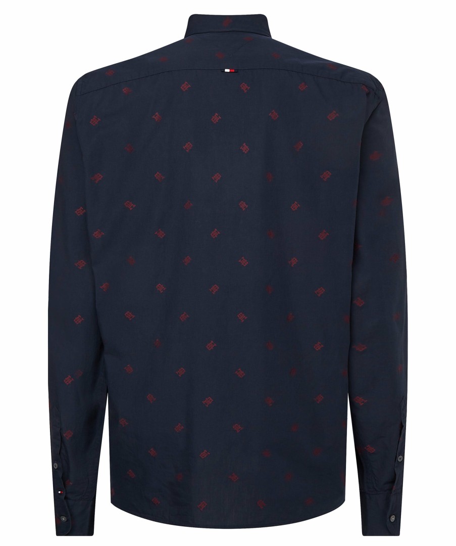 Man Tommy Hilfiger Skjortor | Monogram Fil Coupe Shirt