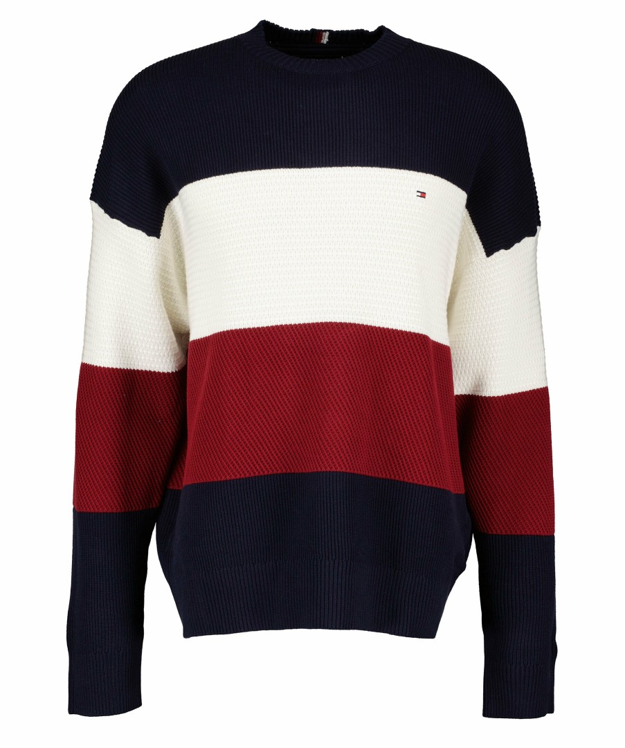 Man Tommy Hilfiger Trojor & Hoodies | Texture Colorblock Crew