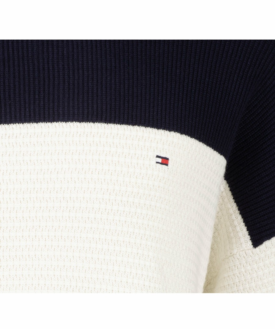 Man Tommy Hilfiger Trojor & Hoodies | Texture Colorblock Crew