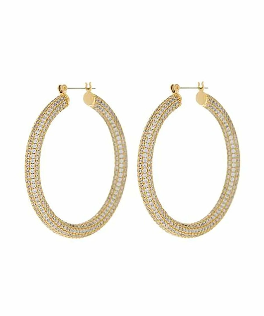 Kvinna Luv Aj Smycken | Pave Amalfi Hoops Earring