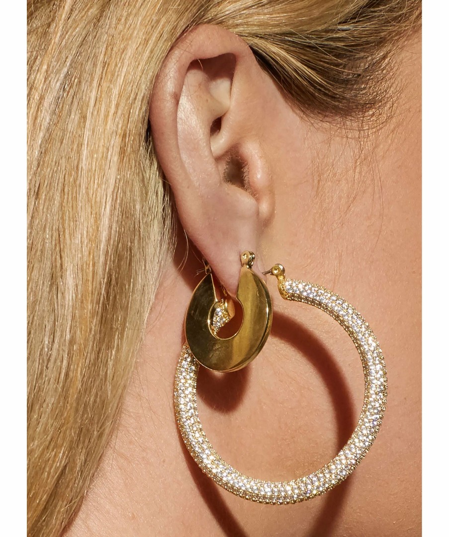 Kvinna Luv Aj Smycken | Pave Amalfi Hoops Earring