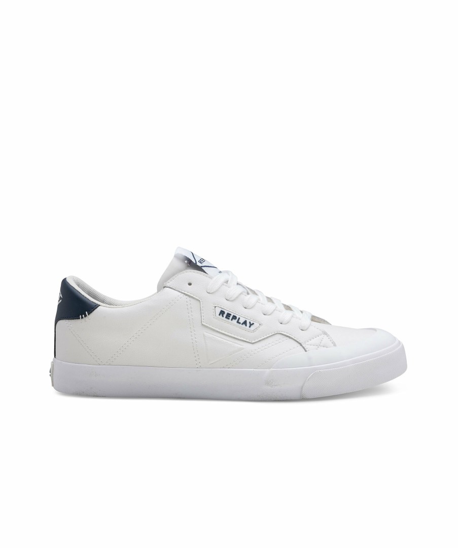 Man Replay Footwear Sneakers | College Leather