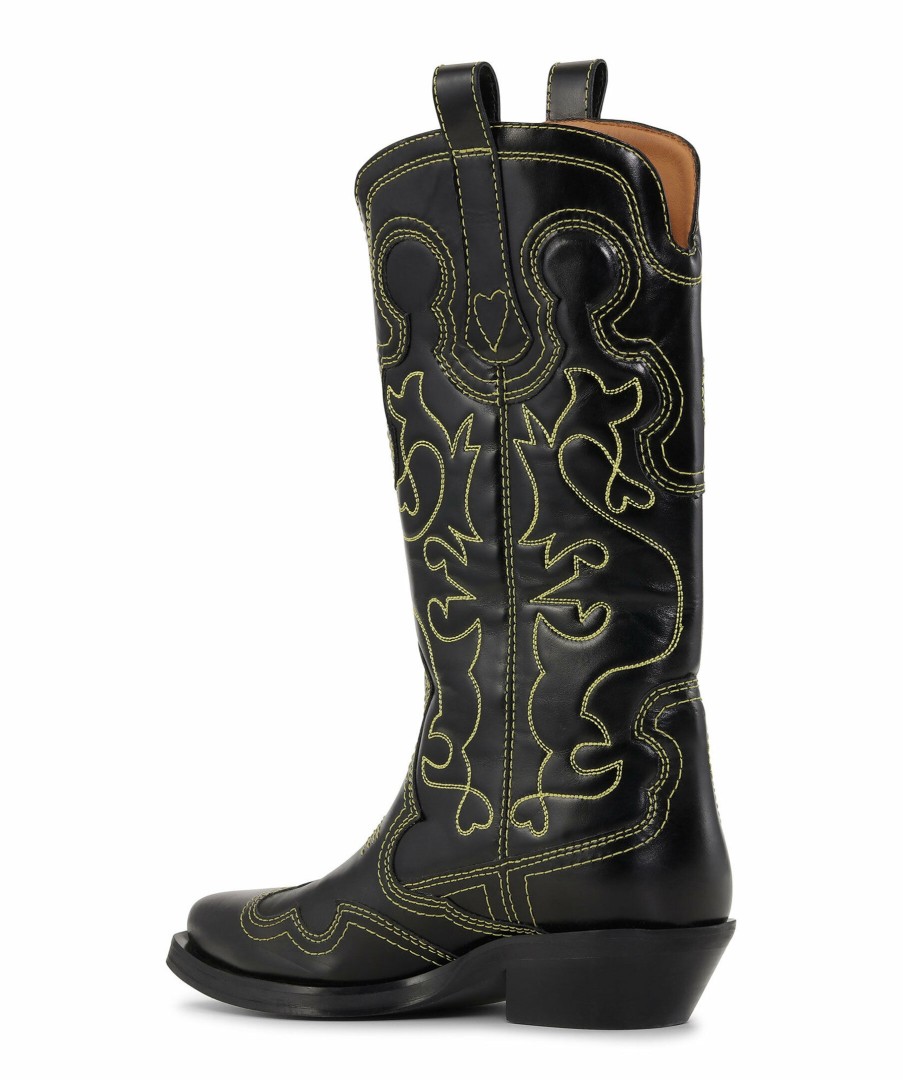 Kvinna Ganni Boots | Mid Shaft Western Boot