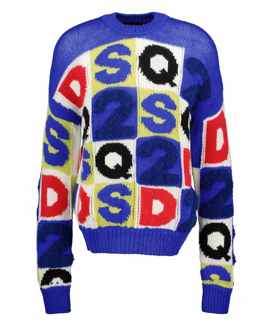 Man Dsquared2 Trojor & Hoodies | Dsq2 Lettering Sweater