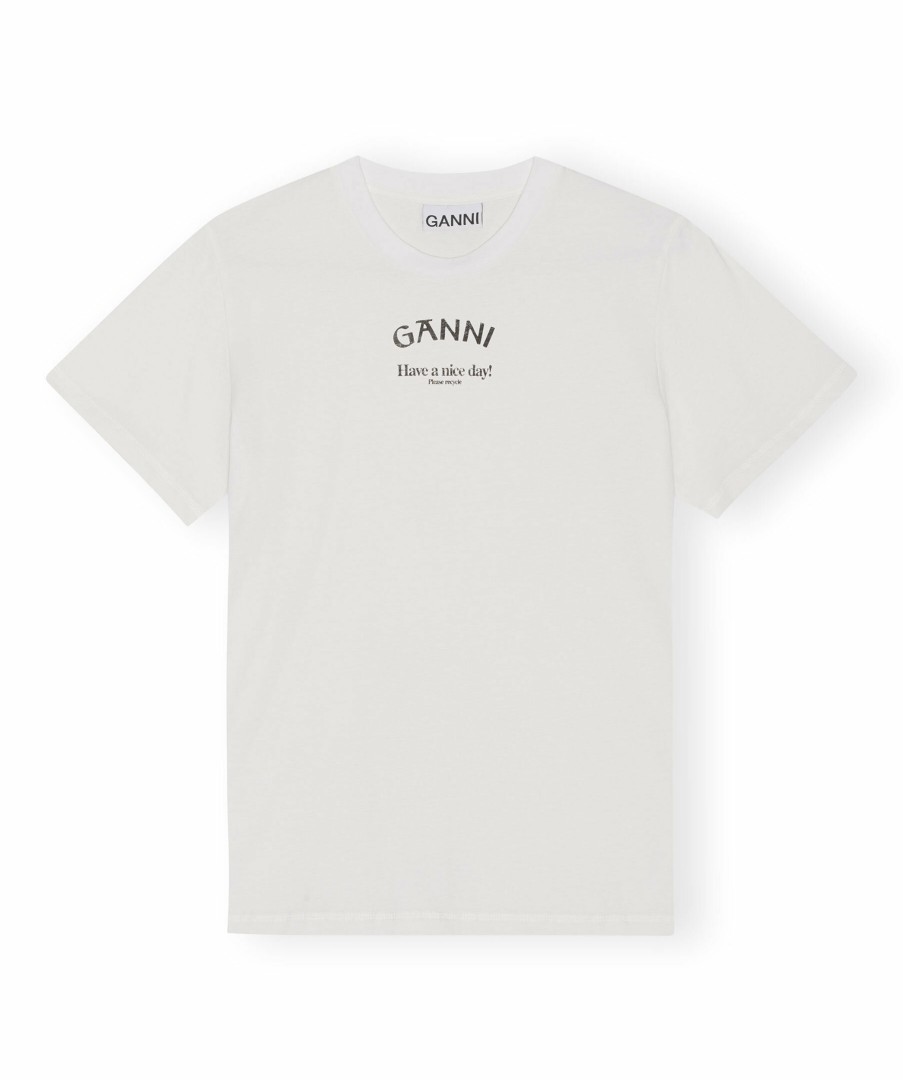 Kvinna Ganni T-Shirts | Relaxed O-Neck T-Shirt