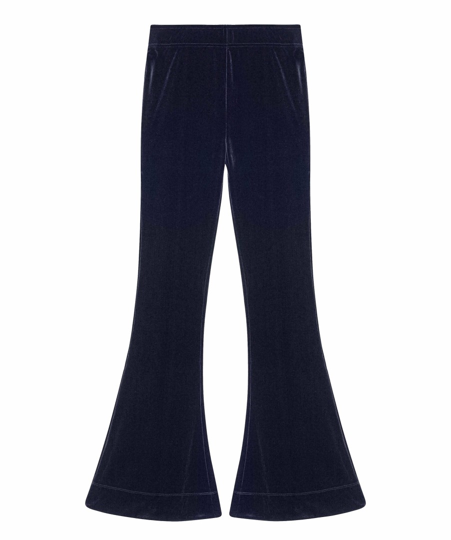 Kvinna Ganni Byxor | Velvet Jersey Flared Pant