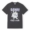 Kvinna Ganni T-Shirts | Melange Bunny Relaxed Tee