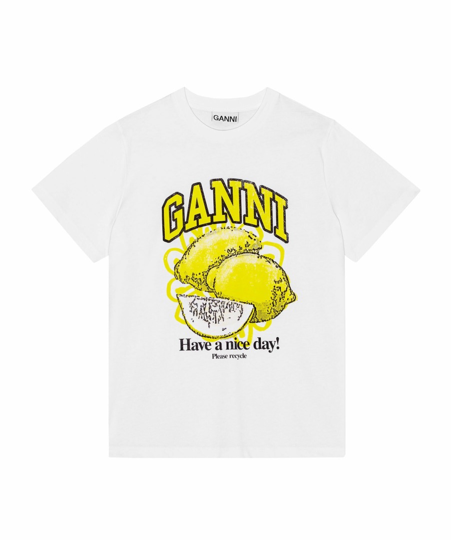 Kvinna Ganni T-Shirts | Basic Jersey Lemon Tee