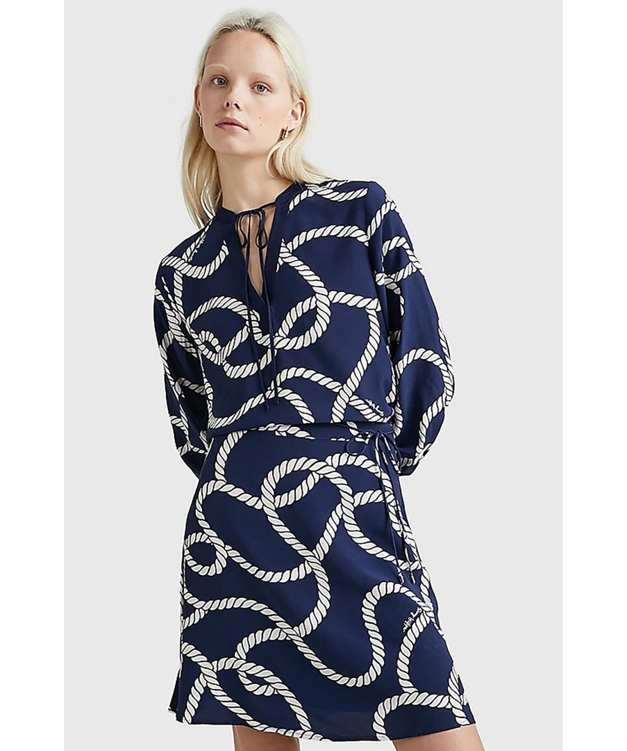 Kvinna Tommy Hilfiger Blusar | Viscose Rope Blouse