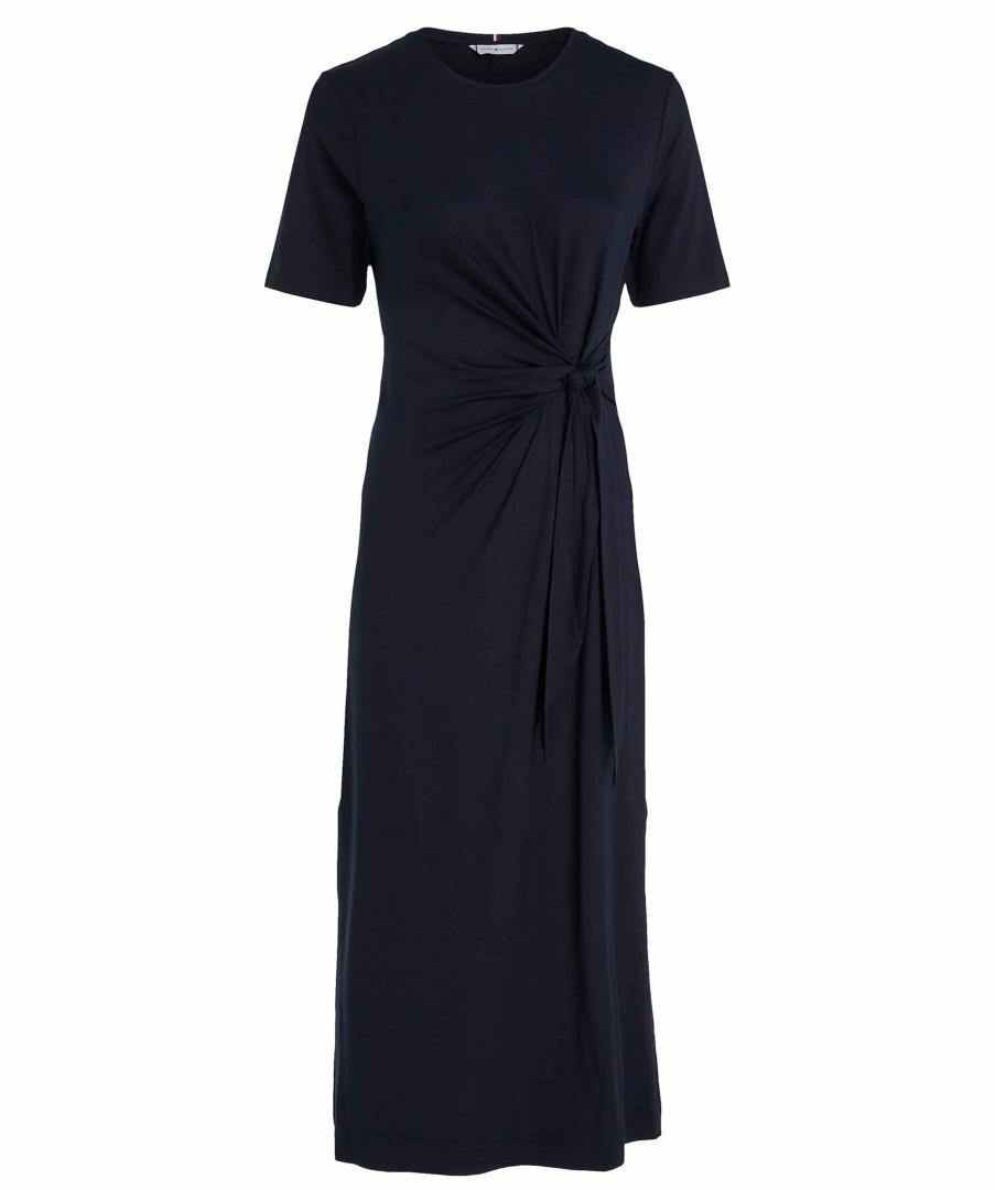 Kvinna Tommy Hilfiger Klanningar | Viscose Jersey Knot Dress