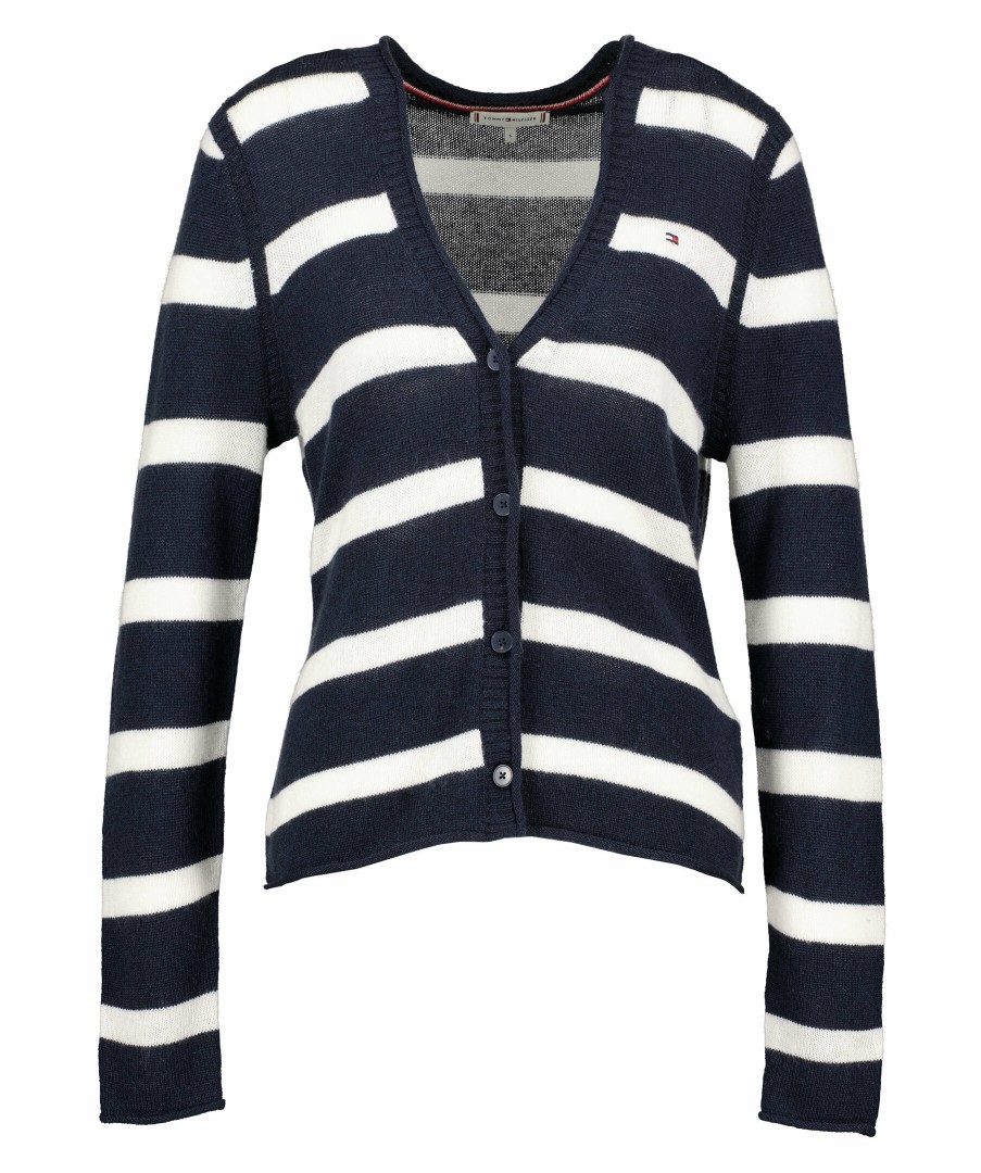 Kvinna Tommy Hilfiger Trojor & Hoodies | Soft Wool V-Neck Cardigan